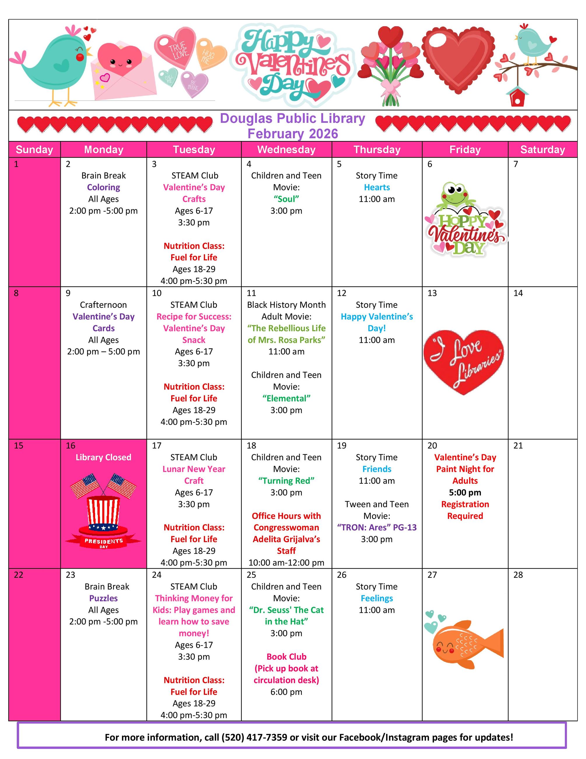 February 2026 Calendar of Events